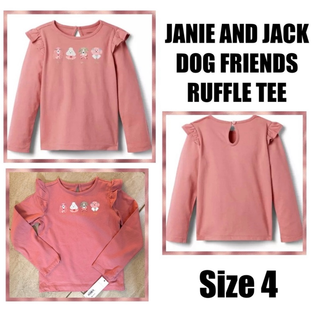JANIE AND JACK DOG FRIENDS RUFFLE TEE